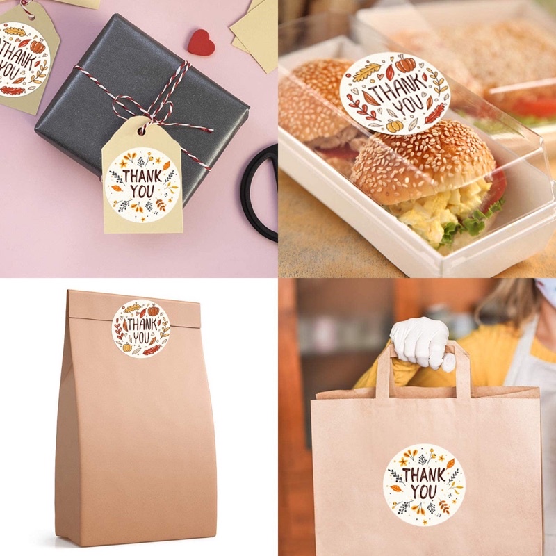 Cuộn 500 Tem Cảm Ơn / Set Nhãn Dán Sticker Thank You Dùng Để Trang Trí / Quà Tặng / Gói Hàng Siêu Đẹp