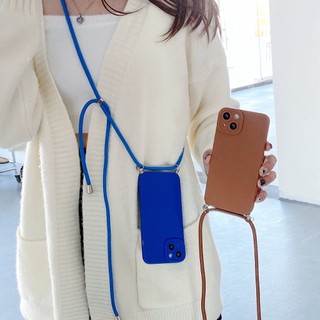 Ốp Điện Thoại TPU Mềm Màu Kẹo Trong Suốt Có Dây Đeo Chéo Cho iPhone 7 8 Plus 6 6S XS MAX XR XS X
