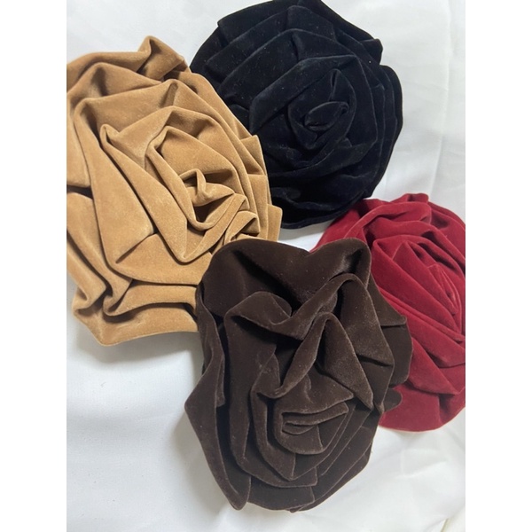 Hoa hồng trang trí gắn áo váy túi ví side 10cm hoa làm bằng vải nhung cứng budanh dày dặn mịn đẹp