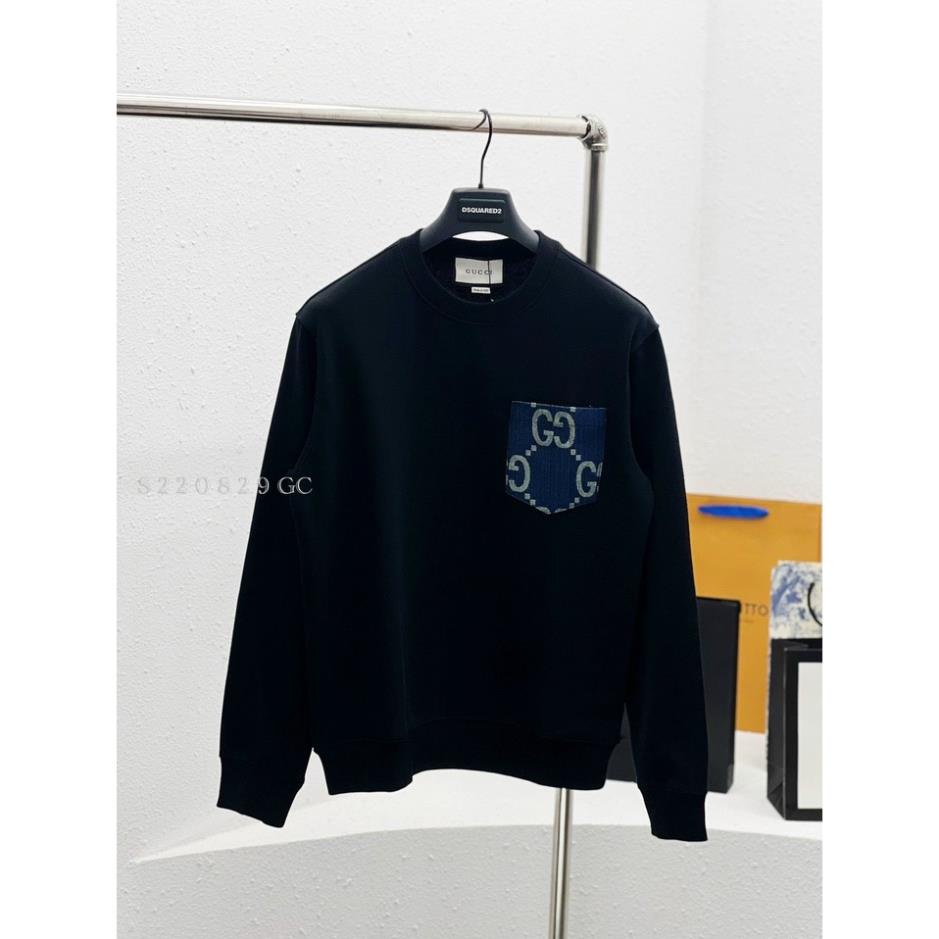 Áo thun nam dài tay thu đông gucci túi thêu chất cotton *