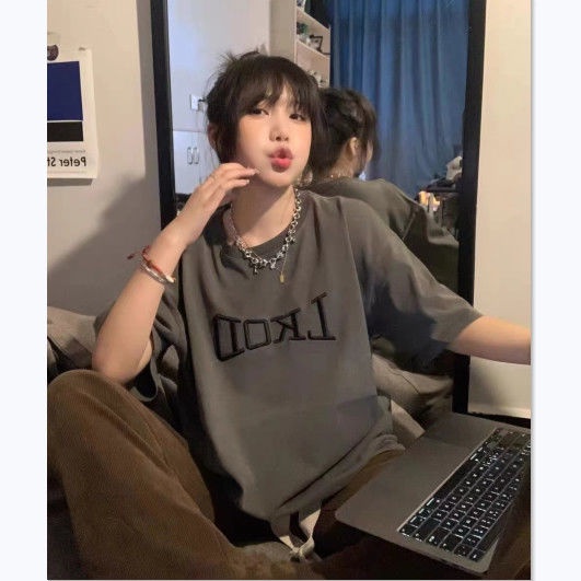 NRVP Áo Thun Unisex Mùa Hè Dáng Suông Tay Cộc Phong Cách Hàn Quốc Cho Nam Nữ