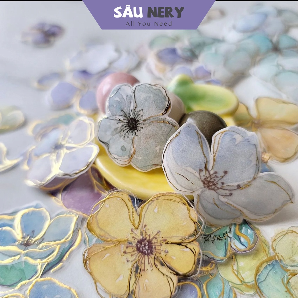 Sâu Nery - Băng dán trang trí hoa viền nổi ánh nhũ - Peipan (150cm)