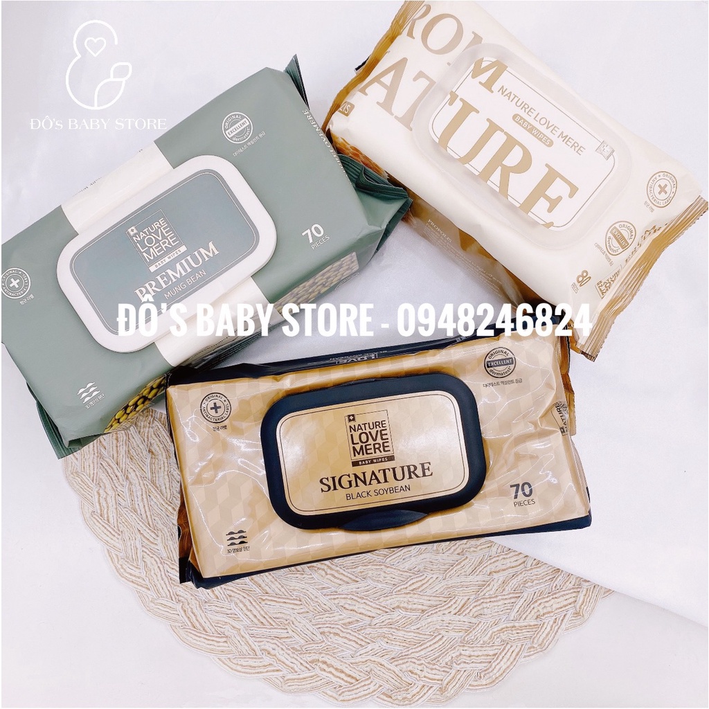 ￼Giấy ướt Nature Love Mere Hàn Quốc kháng khuẩn loại to 2021 ( to dày)