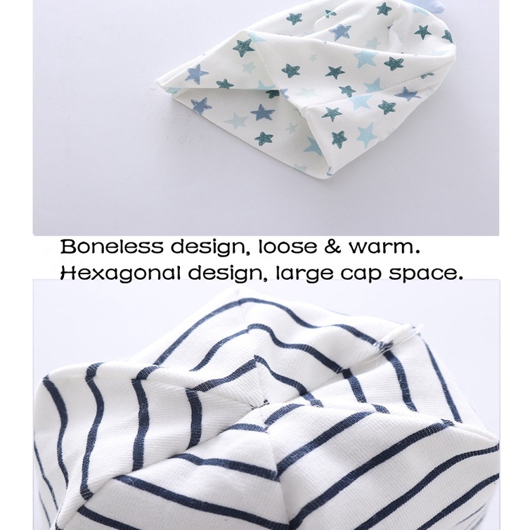Mũ Cotton Mềm Mại Bảo Vệ Tai Dễ Thương Cho Bé 0-3 Tháng Tuổi