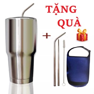 Ly Giữ Nhiệt Thái Lan 900ml Tặng kèm 2 ống hút inox và cọ rửa, túi xách