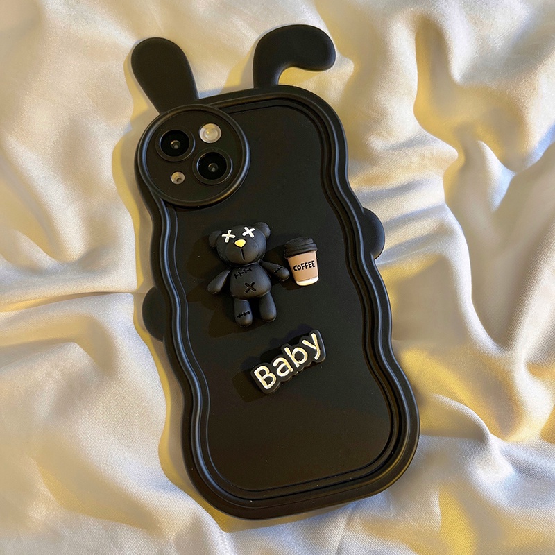 Ốp Điện Thoại Hình Tai Thỏ Gấu 3D Cho IPhone 14 14Pro 14ProMax 13 13Pro 13ProMax 12 12Pro 12ProMax 11 11Pro 11ProMax XSMax XR X XS