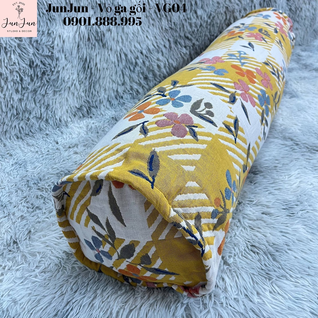 [SALES SỐC]V4_Vỏ gối ôm vải Xô Cotton Organic cao cấp có khoá kéo