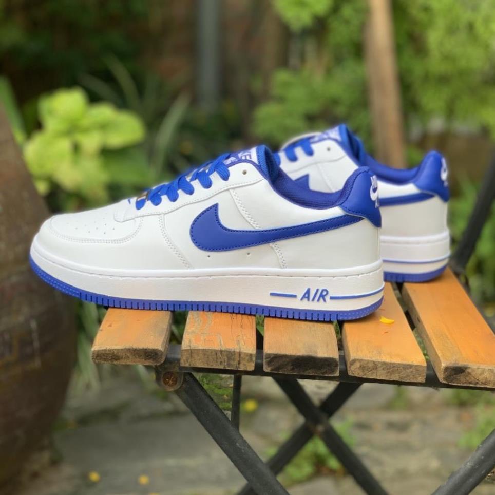 Giày sneaker thể thao af1 Trắng Xanh logo thêu xanh, giày Air Force nam nữ bản đẹp phong cách trẻ trung - Bò Sữa Shop