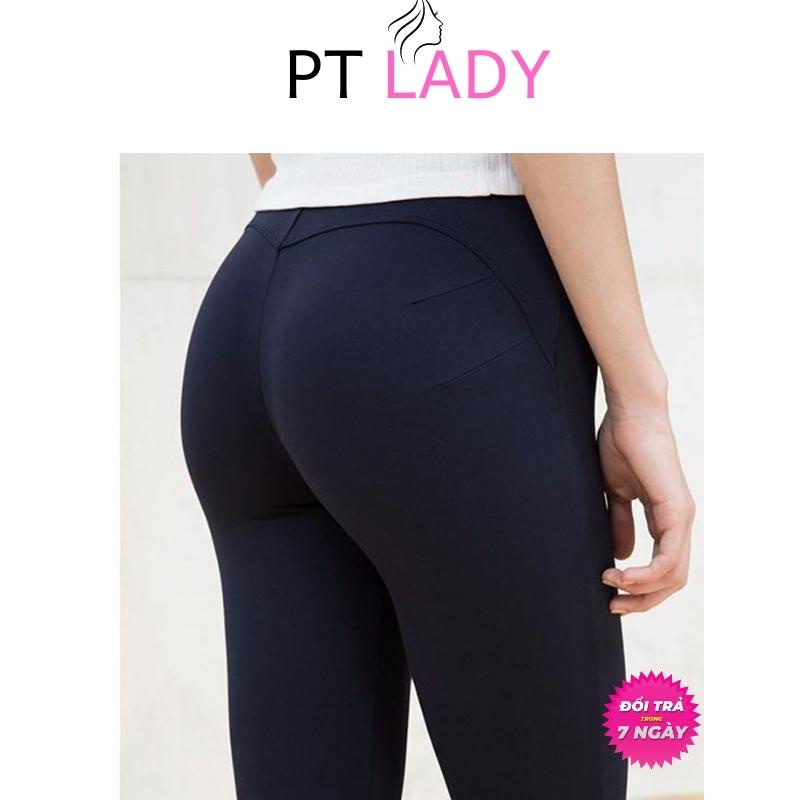 Quần LEGGING Nữ Nâng Mông Lưng Cao Dáng Đẹp Chất Liệu Vải Cotton 100% Đen Xanh Xám (45-65kg) PT Lady LEGGING01