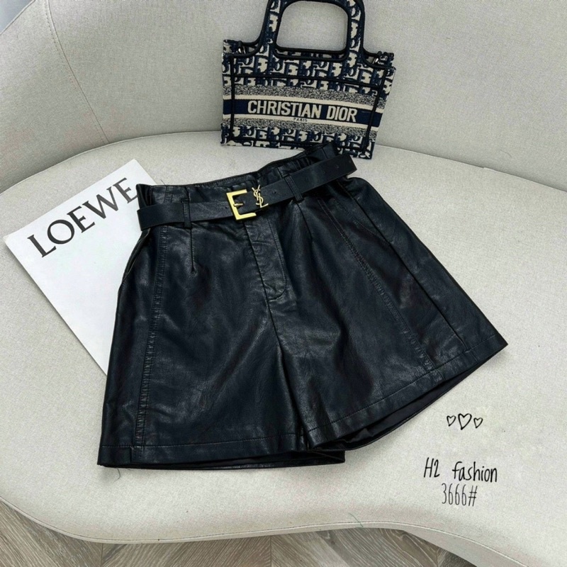 QUẦN SHORT DA KÈM ĐAI YSLL HÀNG QC CHẤT ĐẸP MS20189