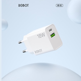 Cốc Sạc Nhanh 3A 18W ROBOT RT-F2 QC 3.0 - 2 Cổng Sạc USB-A/Type-C