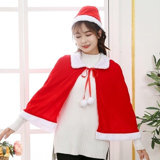 Áo Choàng Giáng Sinh Bằng Vải Polyester Dày Chống Gió Phối Lông Cho Nữ #6