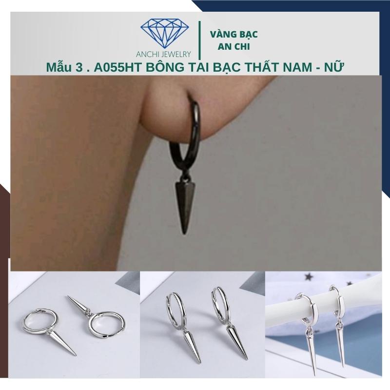 Khuyên tai nam nữ tròn bạc nhiều mẫu - bạc ý 925 cao cấp , Anchi jewelry