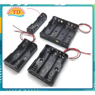 Đế pin đũa aaa 1/2/3/4 cell mắc nối tiếp - hộp đựng pin tiểu aaa dây hàn sẵn và lỗ bắt vít - loại 1 2 3 4 ngăn