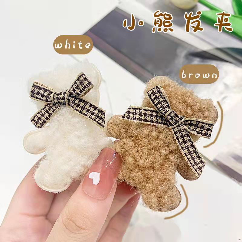 [Bán Chạy] [Kẹp Tóc Gấu Bông Thu Đông] [Kẹp Tóc Hình Hoạt Hình Hàn Quốc Ngọt Ngào Đáng Yêu Cho