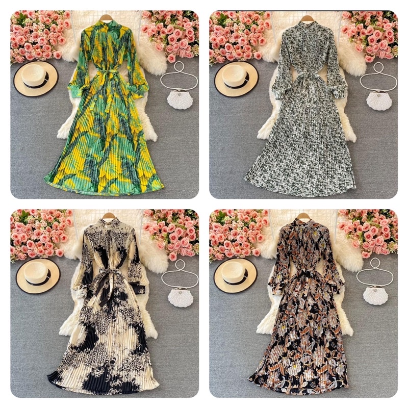 Váy dáng dài buộc eo