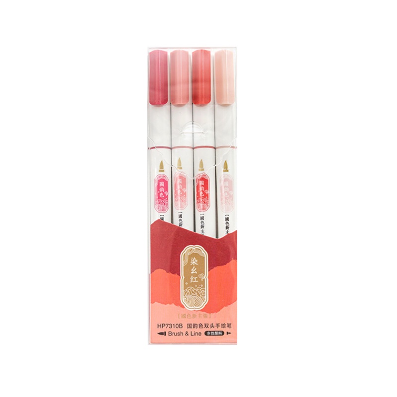 Set 4 Bút Đánh Dấu Hai Đầu Ngòi 0.5mm & 5mm Nhiều Màu Sắc