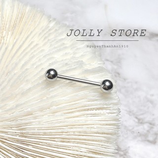 1c khuyên má, lưỡi ngắn 14G JOLLY dùng trong xỏ khuyên piercing