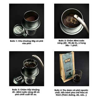 Cà Phê Nguyên Chất BL64 Thành Phần 60% Robusta+40% Arabica Rang Mộc Pha Phin, Pha Máy