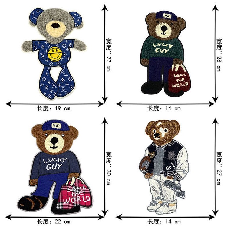 Miếng Dán Trang Trí Quần Áo Thêu Họa Tiết Gấu Độc Đáo Thời Trang diy