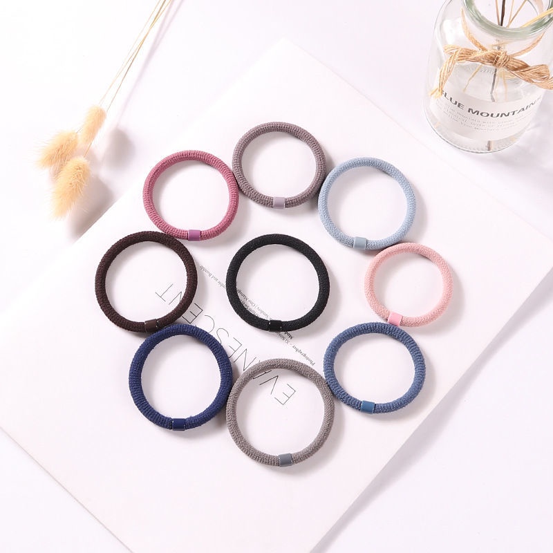 Bộ 10 dây cột tóc cao su co giãn tốt nhiều màu sắc dành cho các bạn nữ chất liệu thun dày dặn màu sắc dễ sử dụng - H09