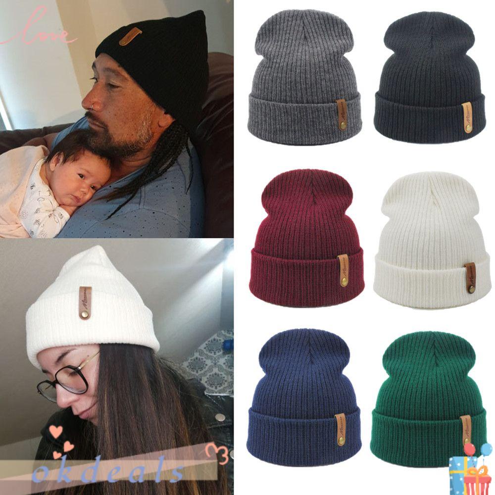 Mũ Beanie Dệt Kim 100% Acrylic Màu Trơn Thời Trang Thu Đông