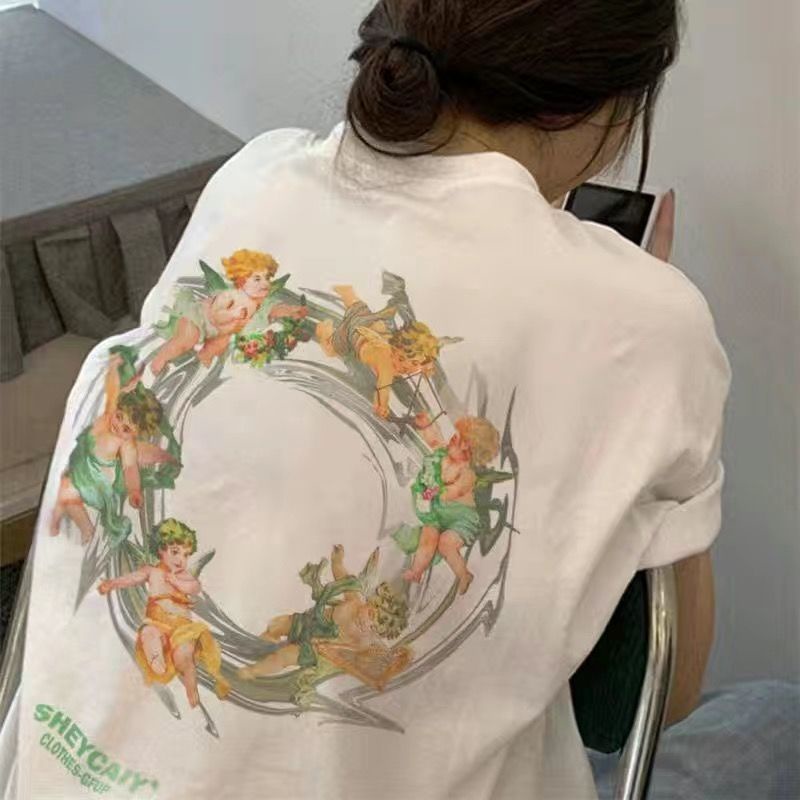 NRVP Áo Thun Unisex Mùa Hè Dáng Suông Tay Cộc Phong Cách Hàn Quốc Cho Nam Nữ