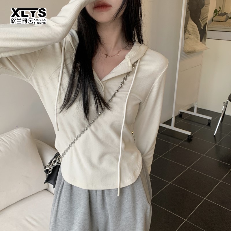Áo hoodie XINLANYASHE dài tay phong cách Hàn Quốc trẻ trung dành cho nữ