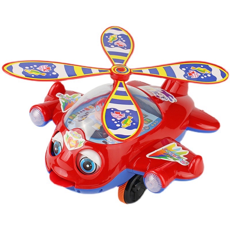 Đồ chơi trẻ em xe đẩy máy bay có chuông biết chớp mắt, thè lưỡi vui nhộn cho bé tập đi phát triển vận động