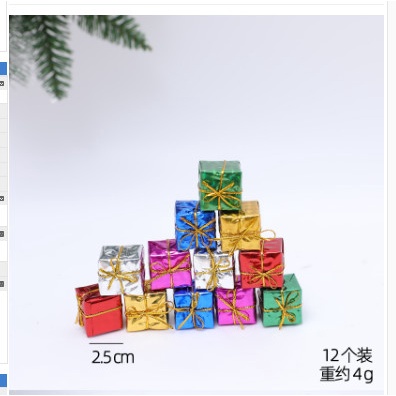 Set 12 Hộp Đựng Quà Mini 2.5Cm Phụ kiện Trang Trí Cây Thông Giáng Sinh