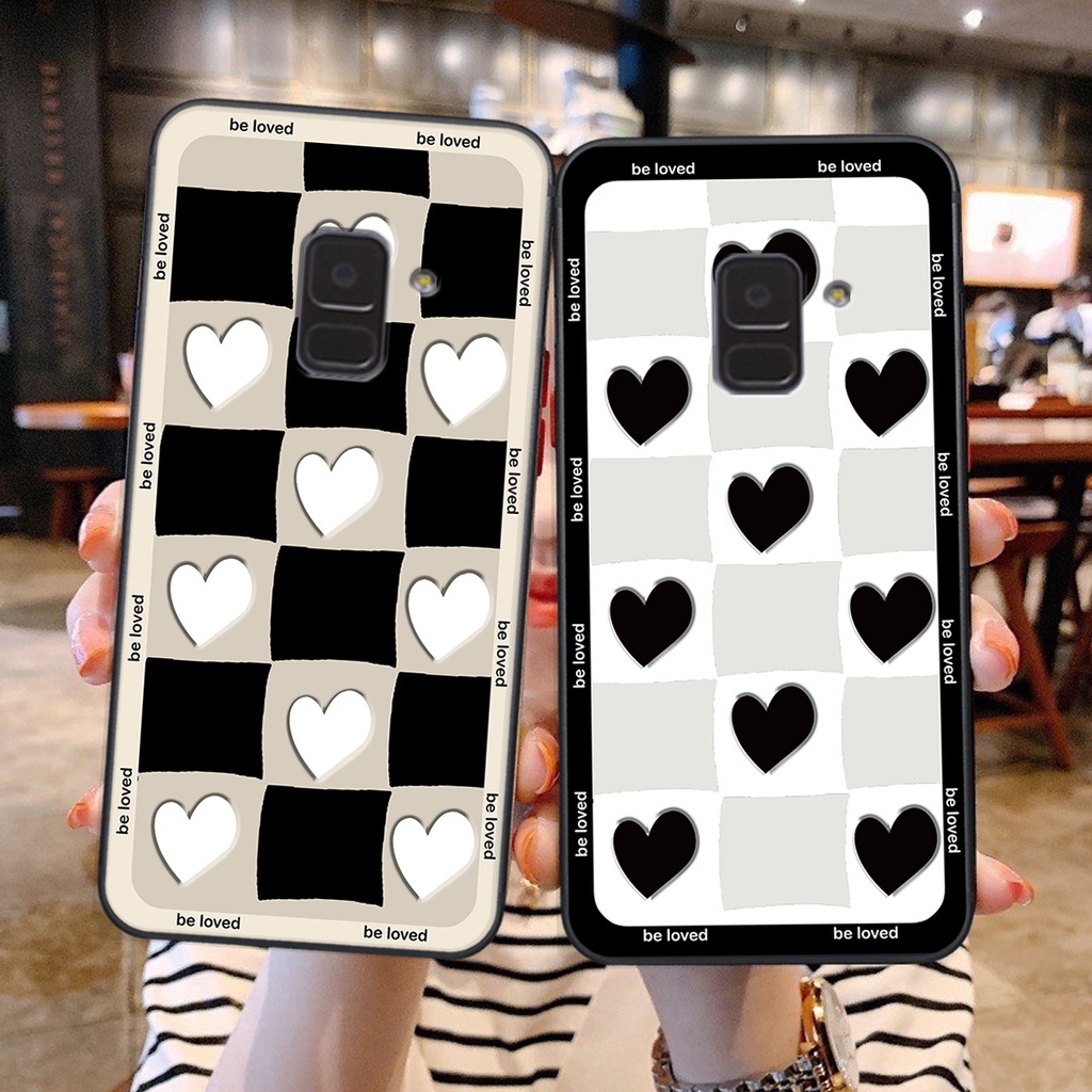 Ốp lưng Samsung A5 2018/ A6 2018 / A8 2018 / A8 PLUS in hình tim, kẻ vuông mẫu mới CỰC XINH