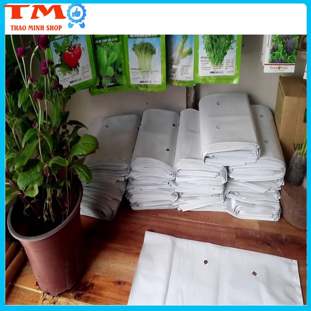 Combo 44 cái túi 17*33 Túi Trồng Cây thay thế thùng xốp sân thượng Trồng Rau Nilong 2 Lớp Trắng Đen Tiện Lợi