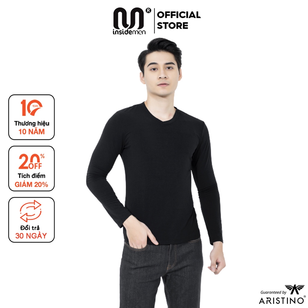 Áo giữ nhiệt body nam INSIDEMEN, áo lót nam body bóng đá co dãn 4 chiều thu đông ôm sát cơ thể giữ nhiệt tốt ILT011W1