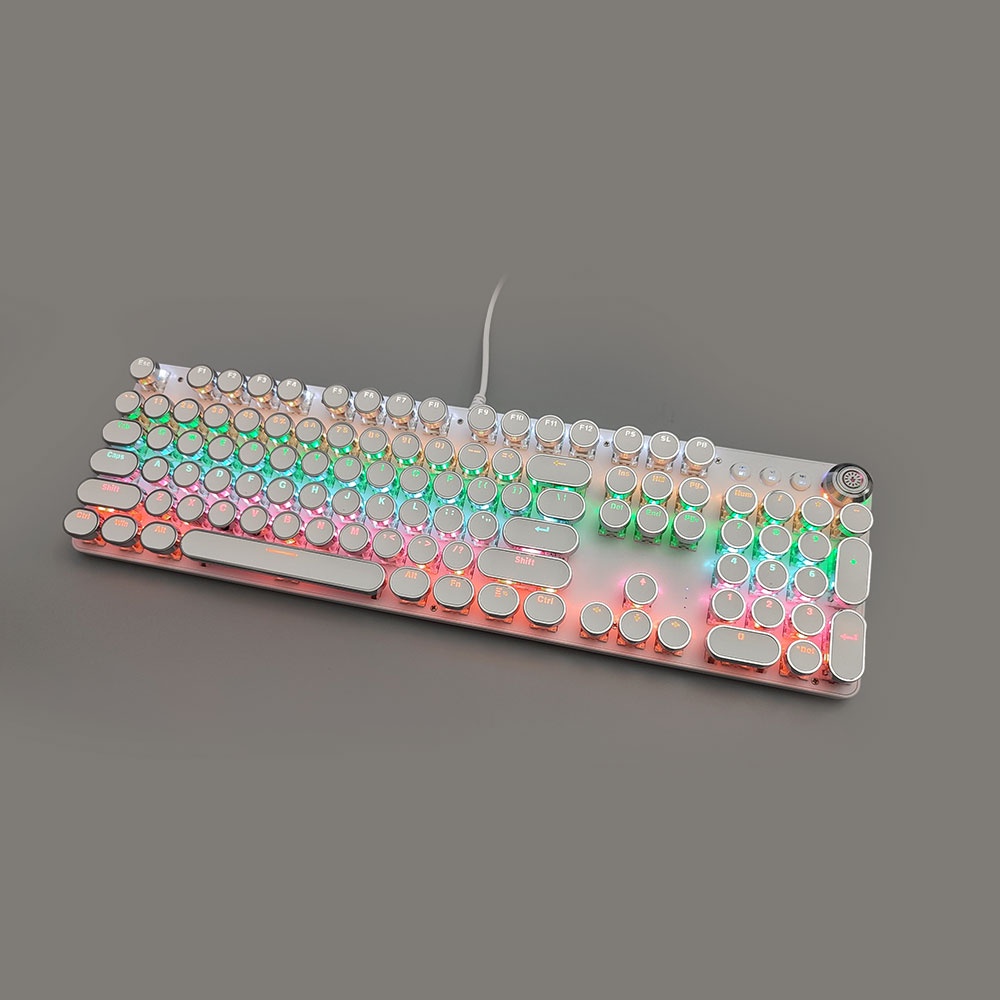 Bàn Phím Cơ Nút Tròn SHIPADOO HJK902 Trắng Full