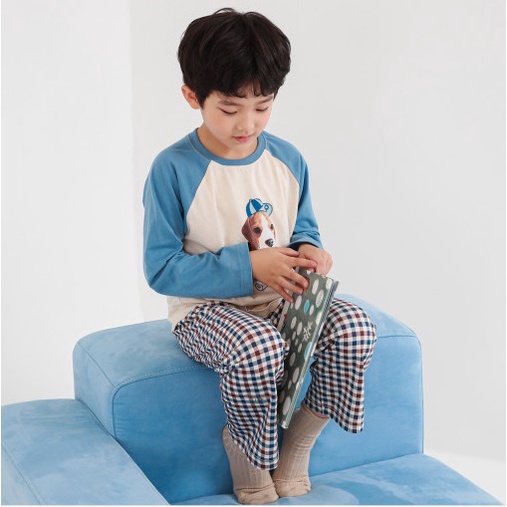 Bộ thun cotton dài xuất Hàn cho bé trai nhiều hình BPI012