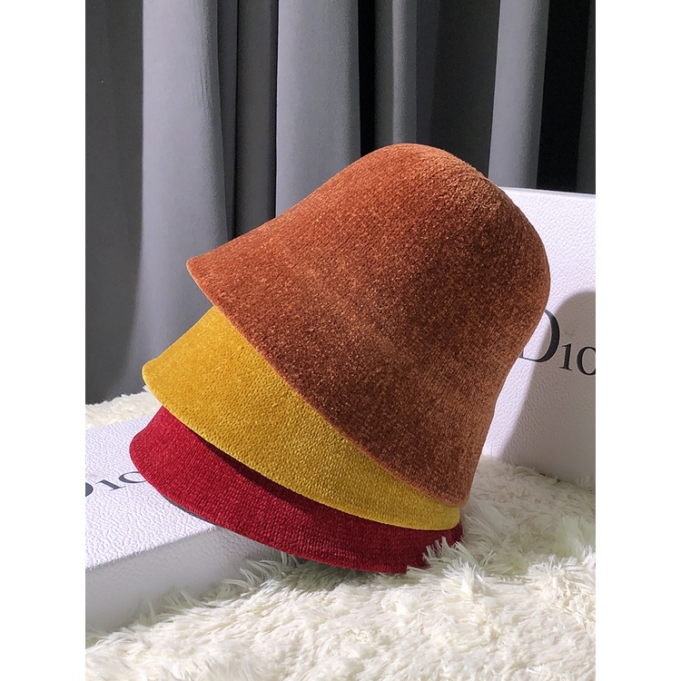 Nón Tai Bèo Chenille Dày Dặn Dễ Phối Đồ Thời Trang Thu Đông Phong Cách Hàn Quốc Cho Nữ