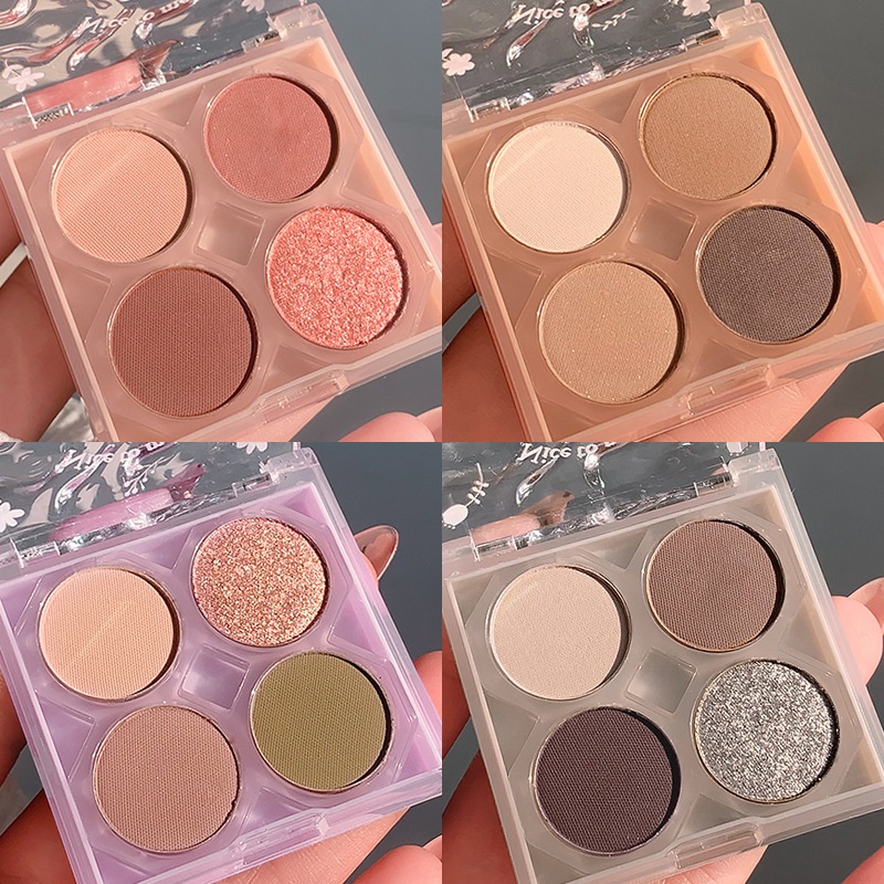 Bảng Phấn Mắt Pink Coco Tông Đất Màu Lì Và Nhũ Ngọc Trai