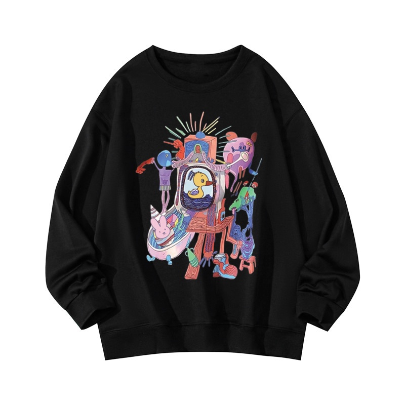 NRVP Áo Thun Nữ Dài Tay Dáng Rộng In Hình Phong Cách Hàn Quốc Mới