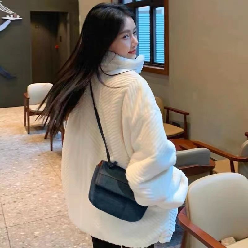 SẴN L Áo Khoác Lông Mùa Đông Dày Hai Lớp