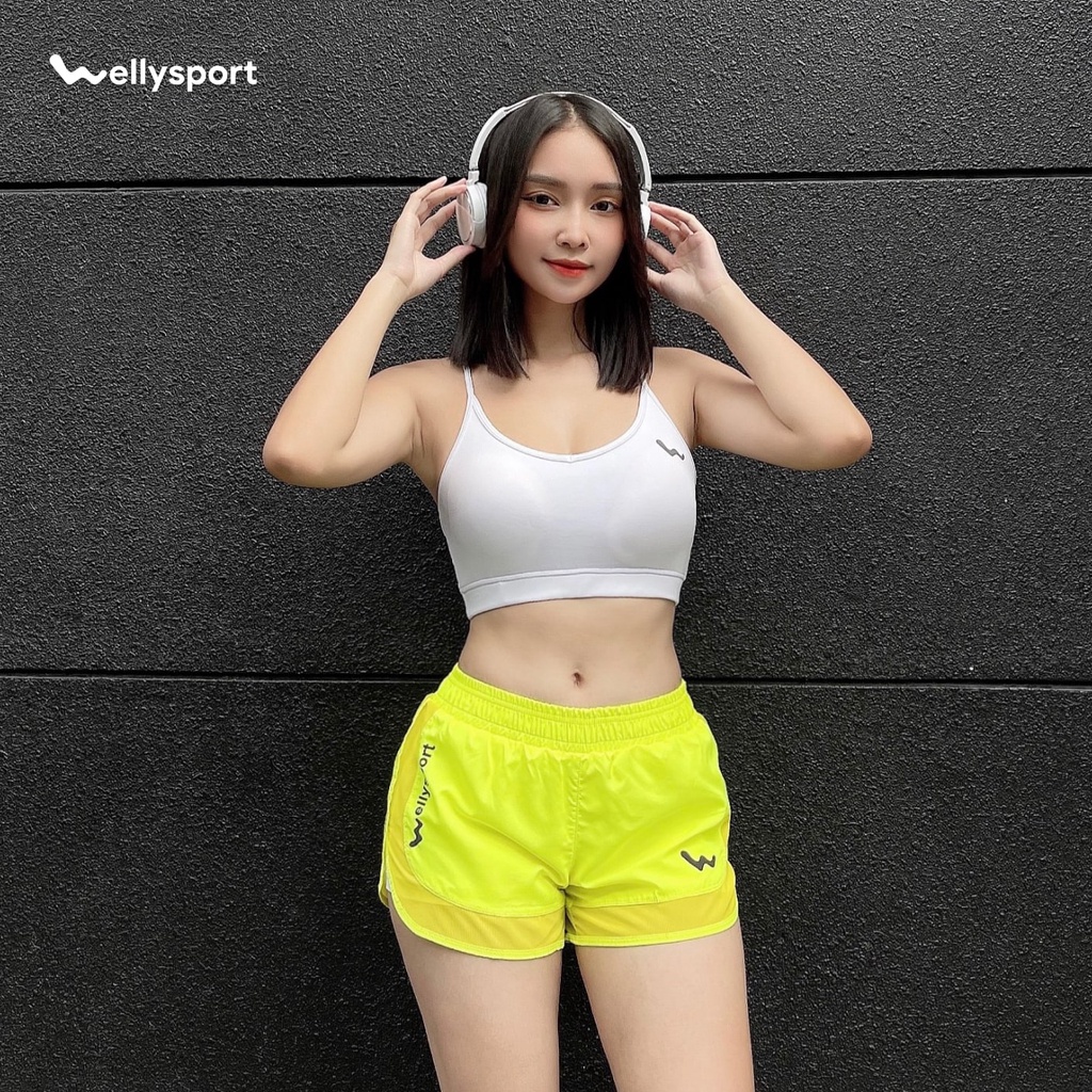 Quần Short Nữ, Tập Gym, Chạy Bộ, Màu Xanh, Welly Sport, Mã QSNX