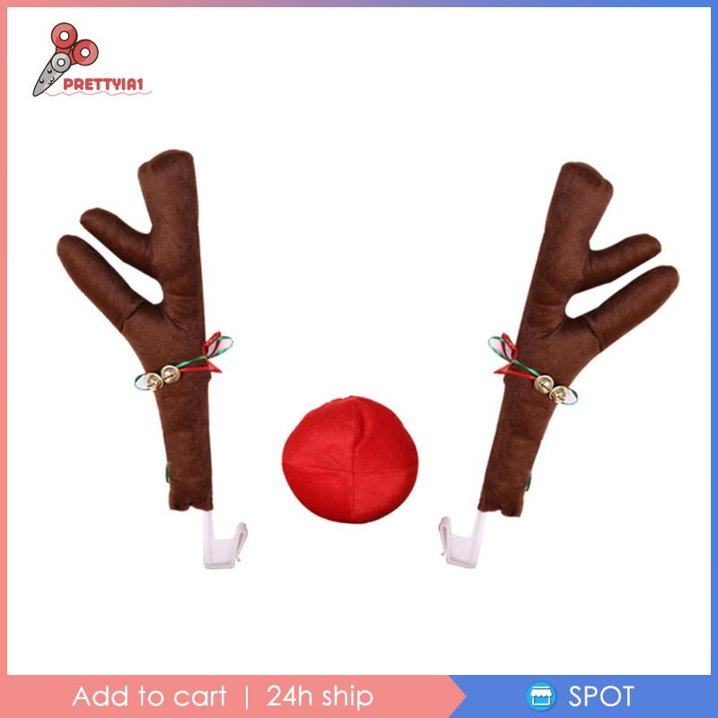 Set 3 Lưới Tản Nhiệt Hình Tuần Lộc Trang Trí Giáng Sinh Cho Xe Hơi / Xe Tải Prettyia1