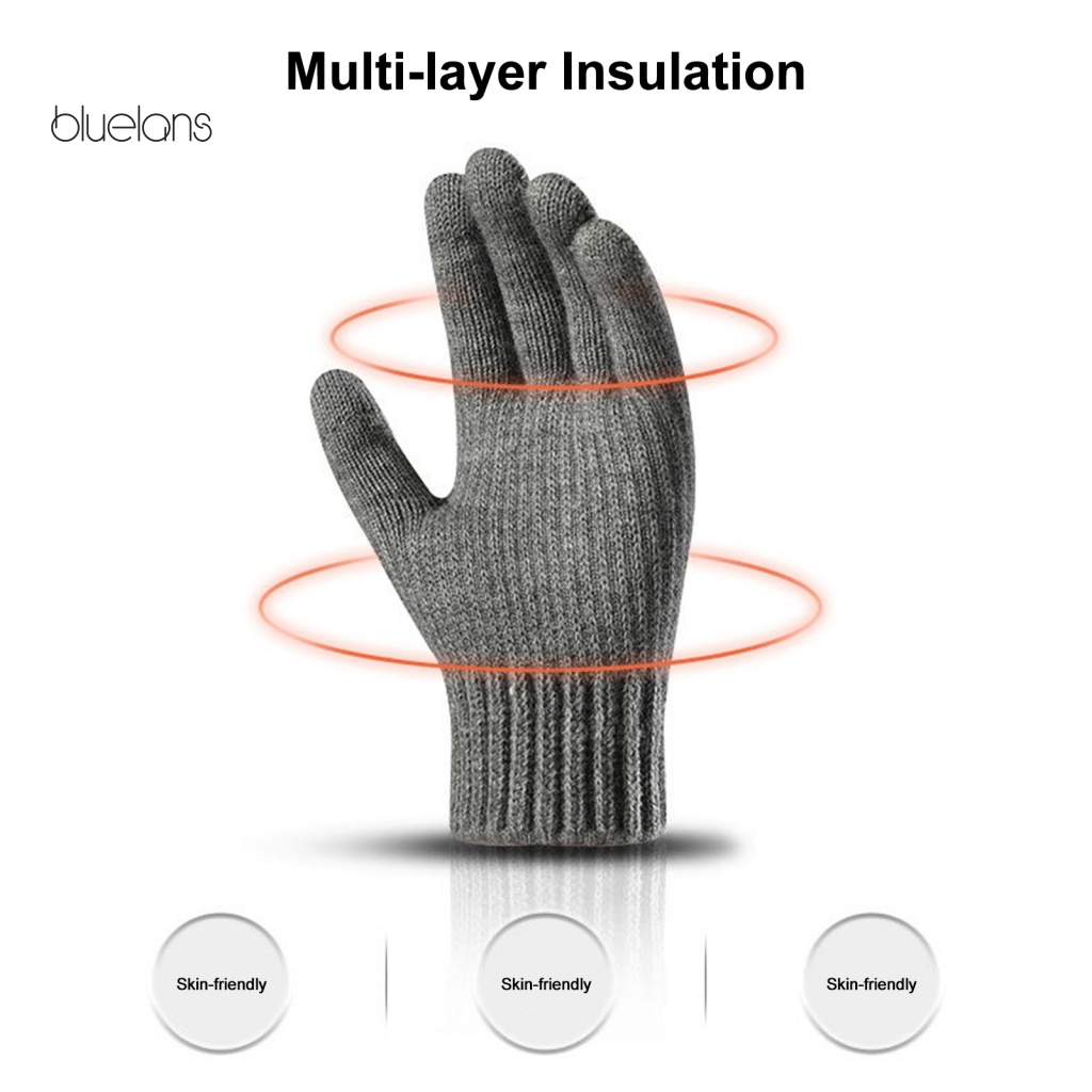 1 Đôi Găng Tay Thể Thao Mềm Mại Chống Gió Mùa Đông Cho Nam