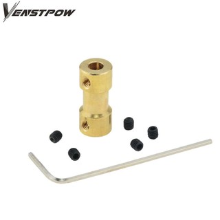 1 cái 2mm/2.3mm/3mm/3.17mm/4mm/5mm/6mm Khớp nối trục động cơ cứng cáp Đồng thau Bộ kết nối truyền động cơ với vít vặn