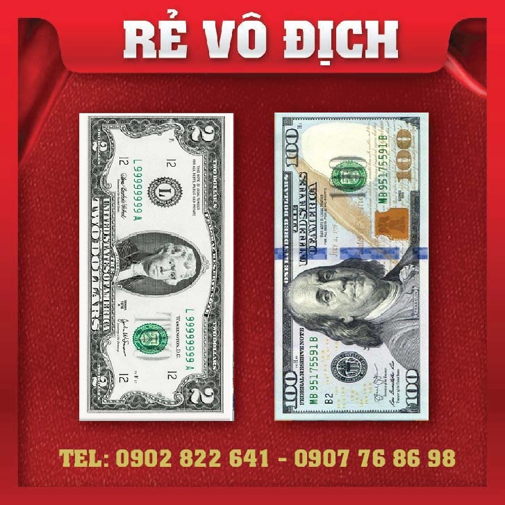 Combo 100 bao lì xì tiền 2$ đô la may mắn giấy C150