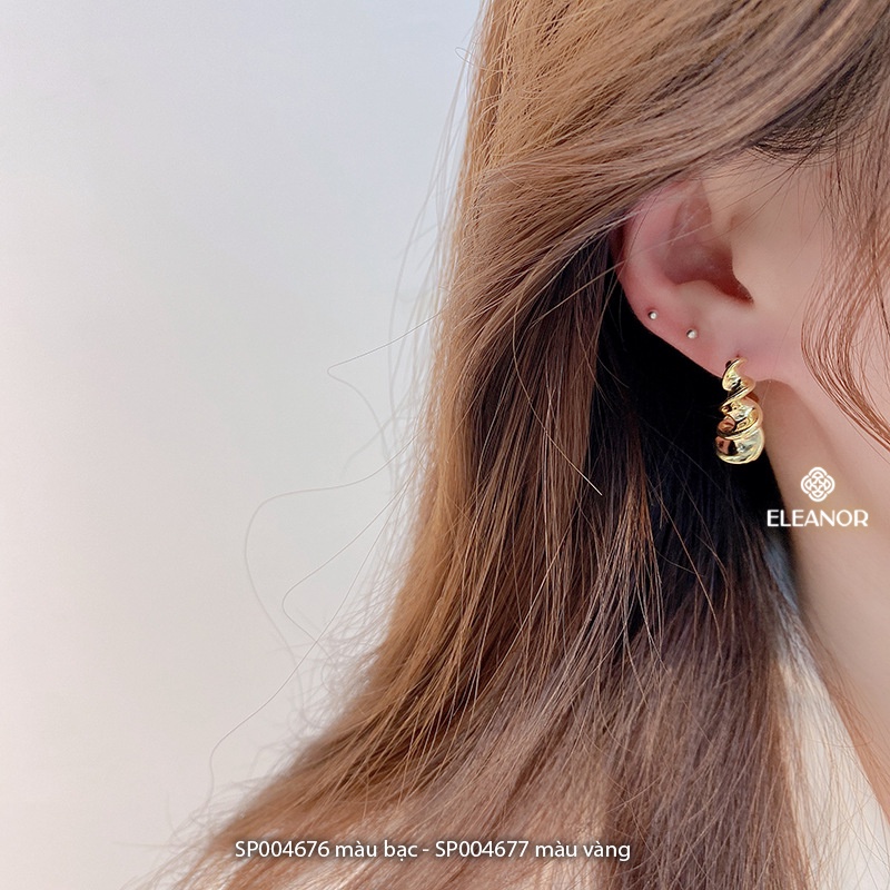 Bông tai nữ chuôi bạc 925 Eleanor Accessories vòng xoắn cá tính phụ kiện trang sức 4676