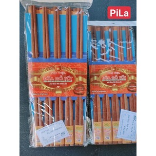 COMBO 10 ĐÔI ĐŨA Gổ Tốt Kiểu Nhật Màu Nâu Cao Cấp, Chất Gổ Nặng Chắc Tay