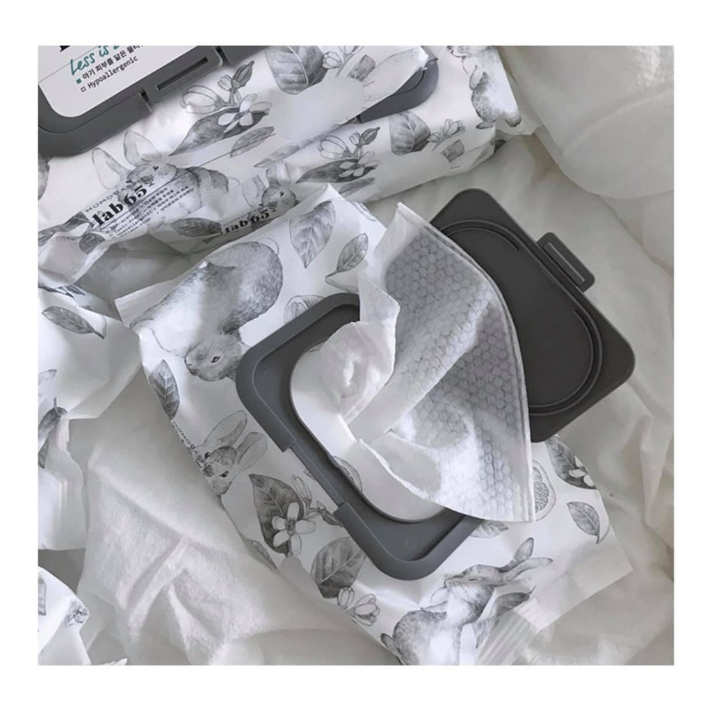 Khăn Ướt Momo Rabbit Sợi Thiên Nhiên Cao Cấp Hàn Quốc Lab65 loại 72 tờ