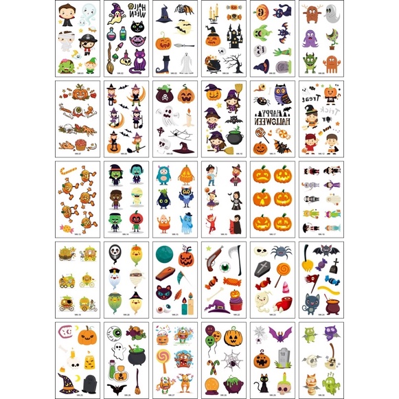 Xăm dán màu hoá trang halloween