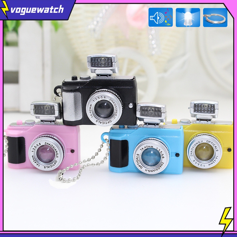 Móc khóa hình camera mini có đèn LED độc đáo