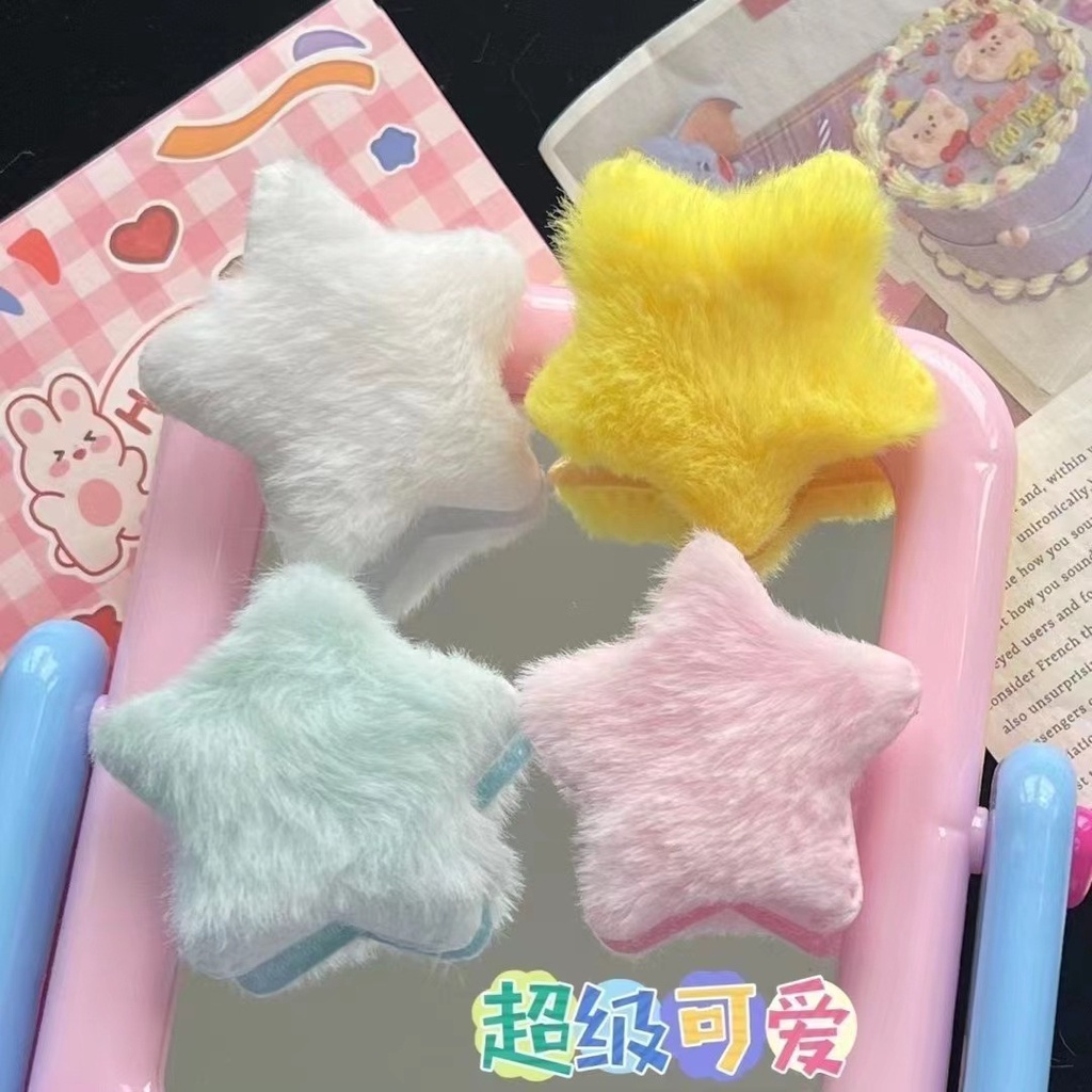 Kẹp Tóc Hình Ngôi Sao Phối Lông Thiết Kế Ngọt